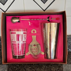 NIB Mid Century Modern Mr. Bartender Cocktail Bar Set Collectible